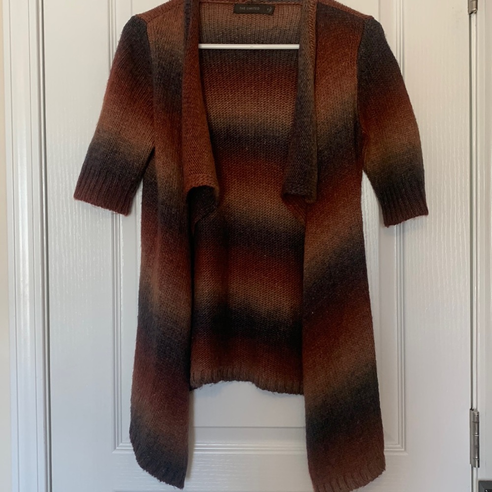 Short sleeved ombré open sweater by The Limited